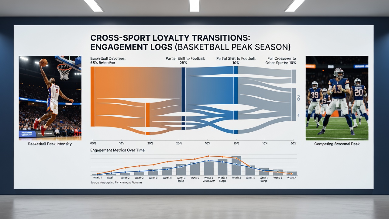 Heatmap visualization of viewer migration between basketball and soccer content in city-wide digital networks