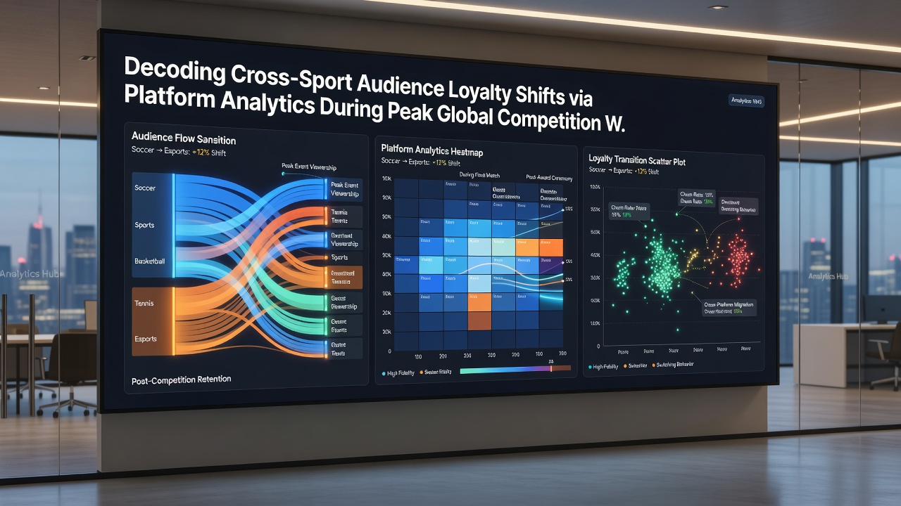 Global heat map illustrating audience loyalty transitions between sports during peak competition periods