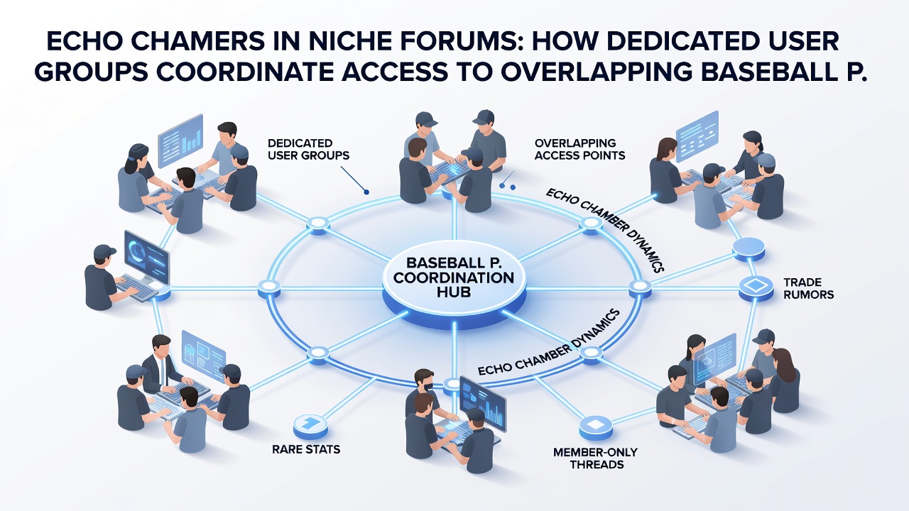 Network diagram showing decentralized nodes used by sports discussion communities